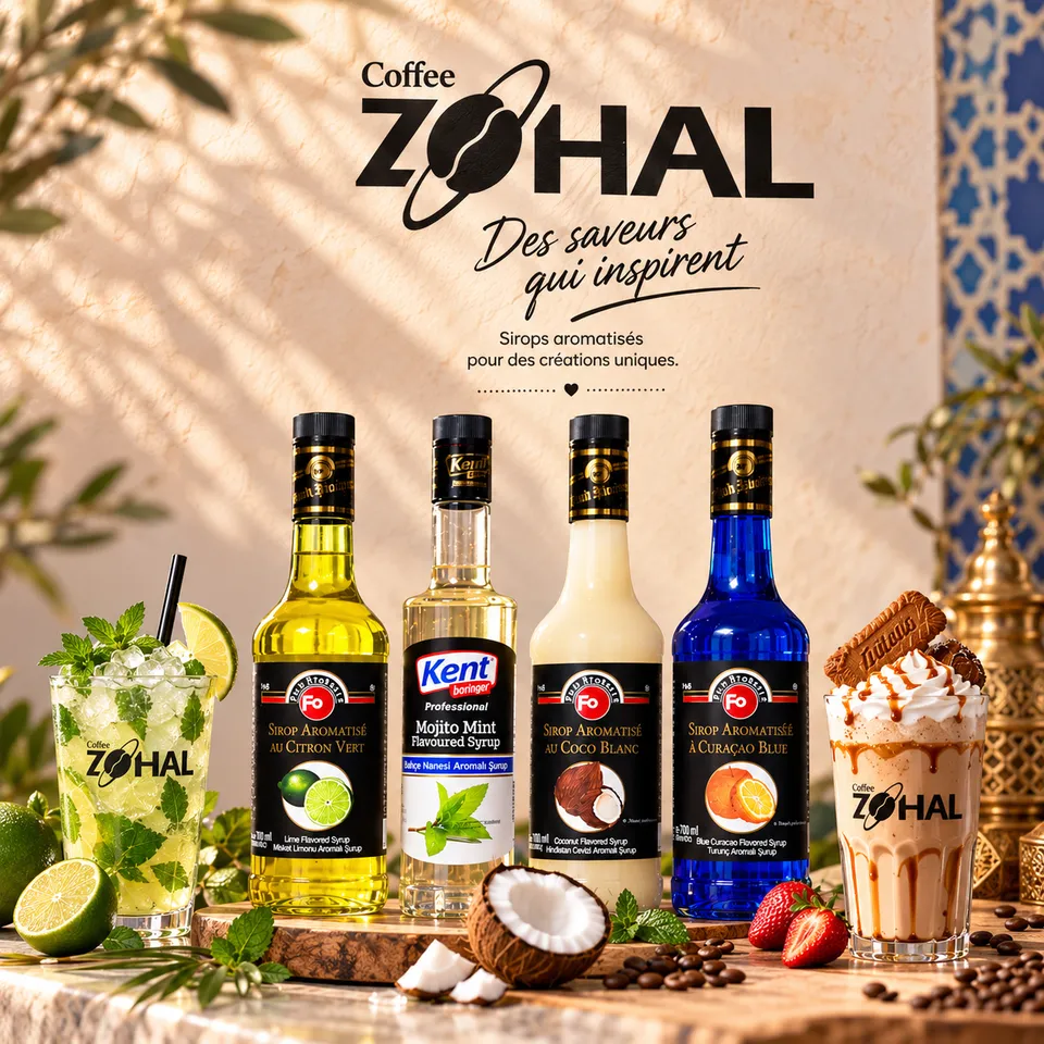 Sirops aromatisés Zohal pour boissons professionnelles