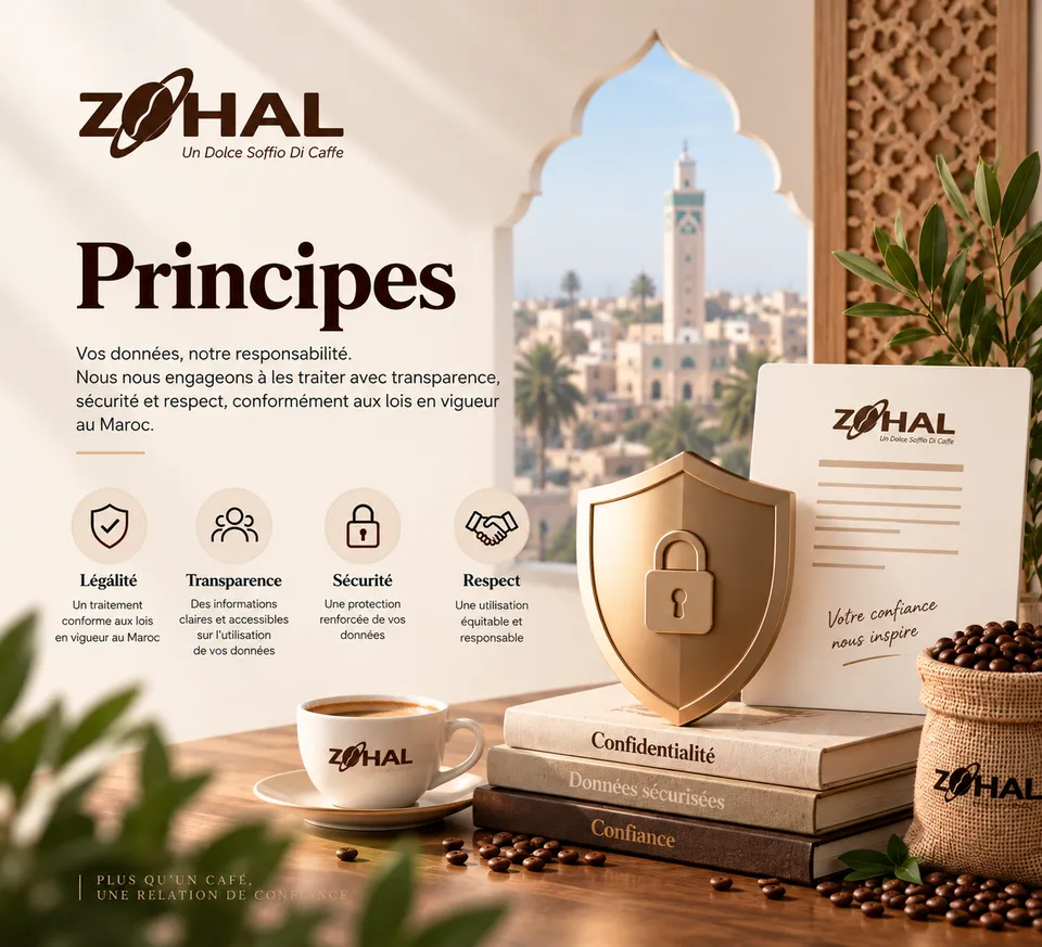Illustration des principes Zohal de confidentialité et de sécurité
